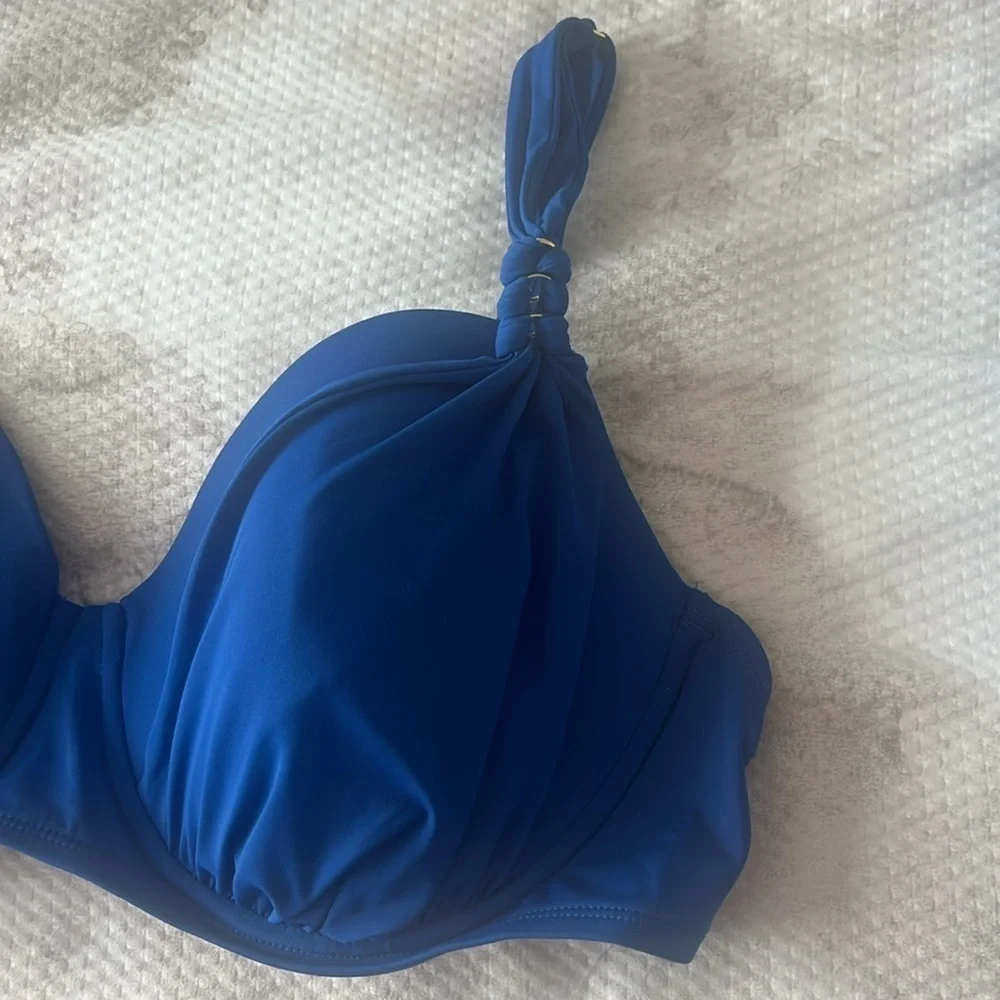 Bleu Rod Beattie Blue Bikini Set Top Size 40D Bottom Size 14